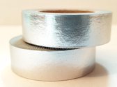 Washi Tape Zilver - 10 meter x 1,5 cm. - Masking Tape Silver - Tape met glans