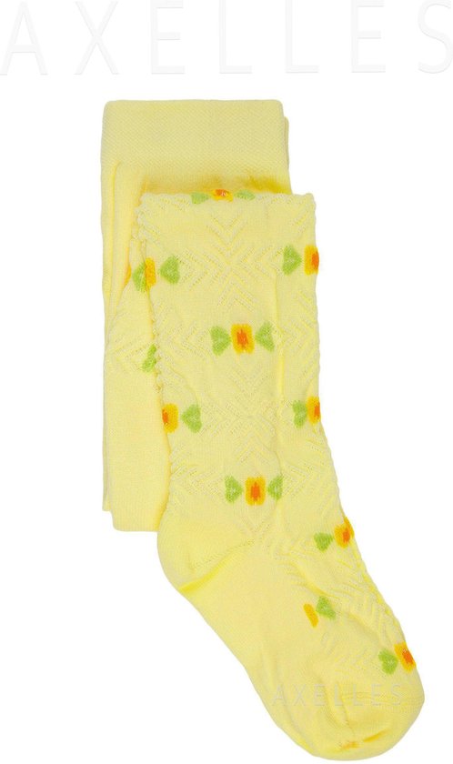 2 paires de collants bébé fille, motif 3D, jaune, taille 80/86 (14). |  bol.com