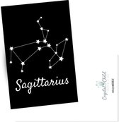 Boogschutter /wenskaart/ Sterrenbeeld/ Boogschutter/Sagittarius met edelstenen set
