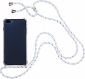 Iphone SE(2020)/7/8 case met koord | Transparant hoesje | backcover telefoonkoord voor om nek | wit