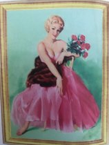 Diamond Painting 50 X 40 - Vrouw in roze jurk - Volledige bedekking, Complete set 020