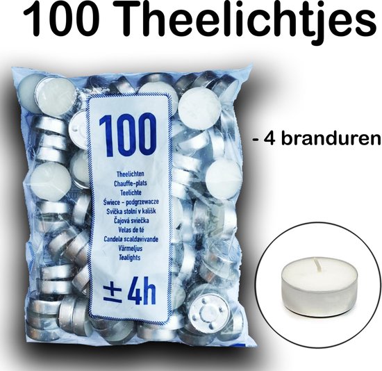 Theelichtjes  maxi / Waxinelichtjes 100 stuks