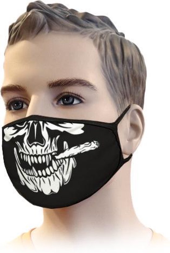 Mondkapje Streetwear Skulljoint Design Mond Neus Masker Mondmasker 6016