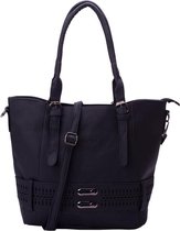 Tas - Schoudertas - Shopper - Kantpatroon - Zwart - Dariya®