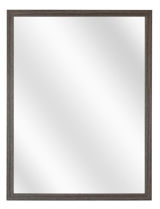 Spiegel met Vlakke Houten Lijst - Antraciet Eiken - 30x40 cm
