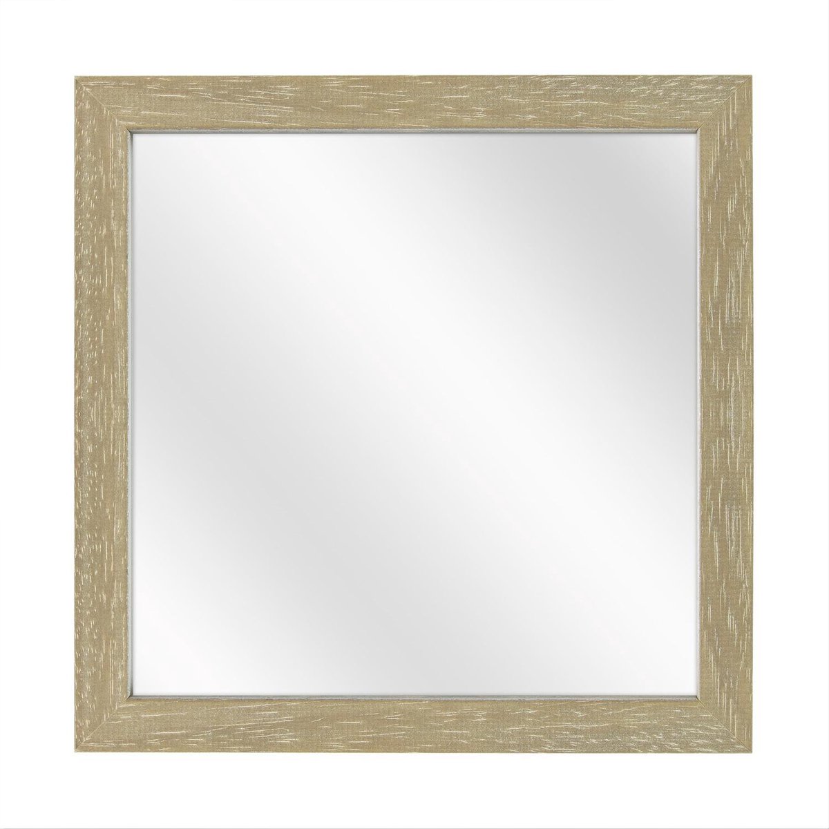 Spiegel met Vlakke Houten Lijst - Vergrijsd - 20x20 cm