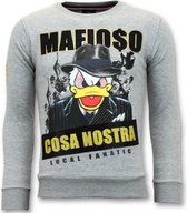 Exclusieve Sweater Heren - Cosa Nostra Mafioso - Grijs