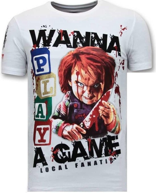 Exclusieve Heren T-shirt - Chucky Childs Play - Wit