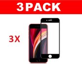 3x Iphone SE (2020) / 7 / 8 glas screenprotector tempered glass (Full Cover)