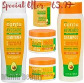 Cantu Avocado Hydrating Leave-In Repair +Hydrating Curling Cream+Conditioner+Shampoo+gel Set