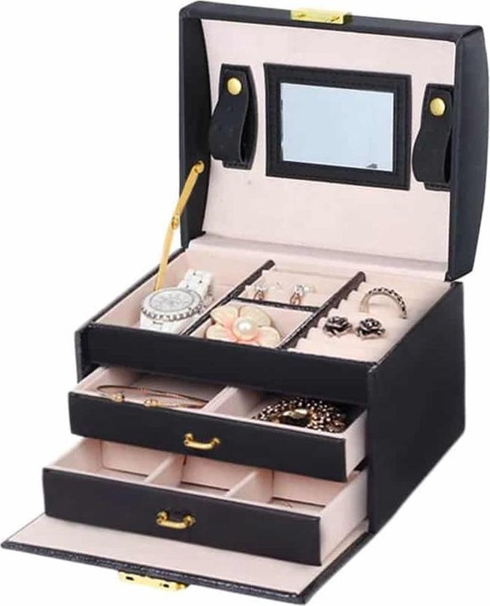 Luxe sieradendoos Paris - Juwelen doos voor sieraden (ring, ketting, oorbellen, horloge) - Dames bijouterie doos - Merkloos