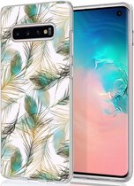 iMoshion Design voor de Samsung Galaxy S10 hoesje - Pauw - Groen / Goud