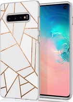 iMoshion Design voor de Samsung Galaxy S10 hoesje - Grafisch Koper - Wit / Goud