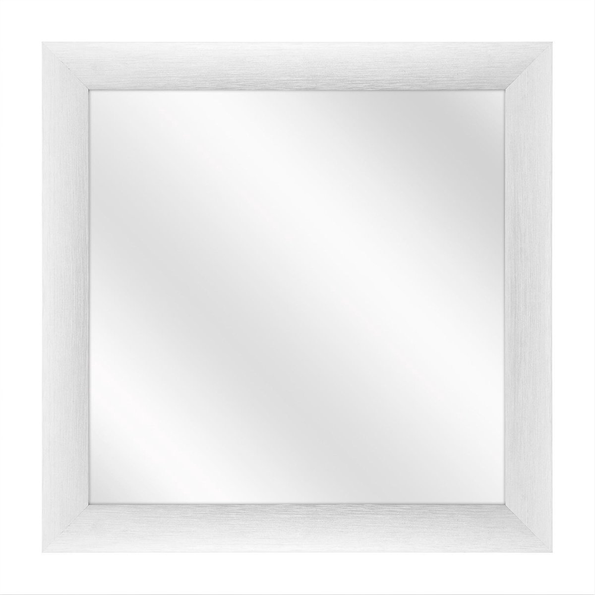 Spiegel met Brede Aluminium Lijst - Zilver Geschuurd - 40x40 cm
