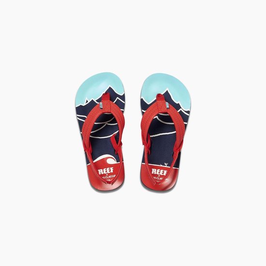 Foto: Reef jonas claesson lil ahi mountain wave jongens slippers blauw maat 21 22