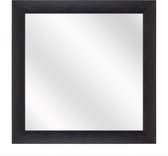 Spiegel met Brede Aluminium Lijst - Zwart Geschuurd - 20x20 cm