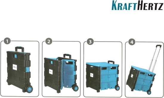 Opvouwbare boodschappentrolley / boodschappenkrat met wielen | 60 liter - KraftHertz