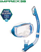 TUSAsport Snorkelmasker Duikbril Snorkelset Imprex 3D dry UC3325 - Blauw