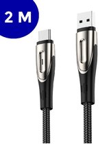 USB-C Data- en Laadkabel - 2.4A Snellader Kabel - Fast en Quick Charge Oplaadkabel - Type C Naar USB-A - Oplaadsnoer Telefoon - Laptop - Samsung Galaxy en Note - Sony - OnePlus - Gevlochten N