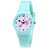 Fako® - Kinderhorloge - Flamingo - Groen