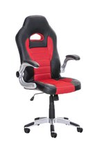 Bureaustoel - Game stoel - Modern - Armleuning - In hoogte verstelbaar - Kunstleer - Rood/zwart - 60x66x128 cm