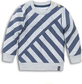 Dirkje - Baby sweater - Grey melee + mid blue - Mannen - Maat 62
