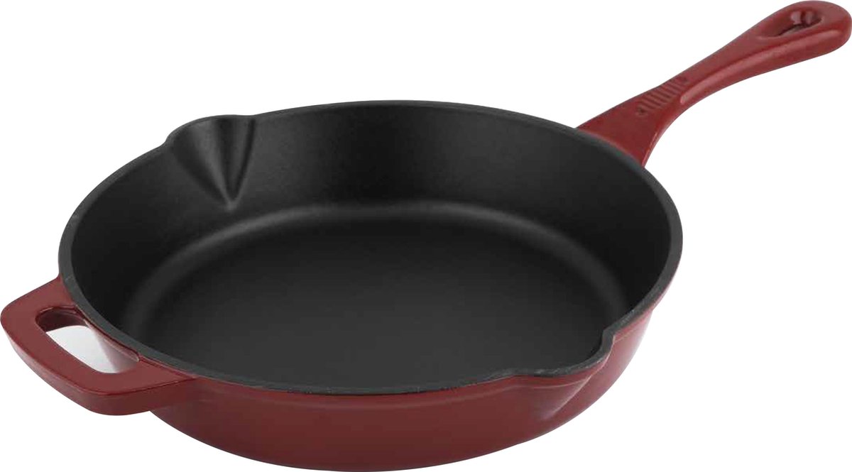 CS-Kochsysteme® Alpen Gietijzeren Koekenpan 26 cm Rood