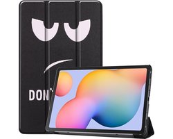 Hoes Geschikt voor Samsung Galaxy Tab S6 Lite Hoes Book Case Hoesje Trifold Cover - Hoesje Geschikt voor Samsung Tab S6 Lite Hoesje Bookcase - Don't Touch Me