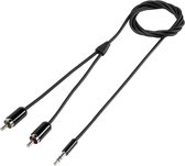 SpeaKa Professional SP-7870480 Cinch / Jackplug Audio Aansluitkabel [2x Cinch-stekker - 1x Jackplug male 3,5 mm] 0.80 m
