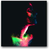 MN Collections - Schilderij - Face Photography. - Zwart En Rood - 80 X 80 Cm