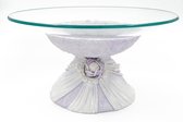 Decoratieve Schaal - Glas - Wit en Paars - Ø32cm