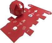 Presentdoosje "Kerstbal doosje rood" : 9,5 x 9,5 x 9,5cm (10 stuks)