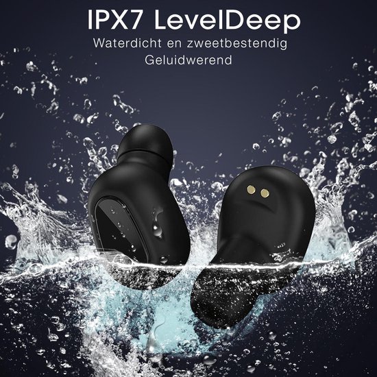 Draadloze Oordopjes - Oortjes Draadloos - In ear Oordopjes - Draadloze oortjes Bluetooth - Earbuds met Extra Bas Geschikt voor Sport Hardlopen IOS - Android - Techrie