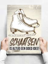 Wandbord: Schaatsen is altijd een goed idee! - 30 x 42 cm