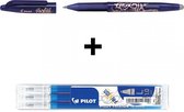 Pilot Blauwe FriXion Ball 1.0mm Uitwisbare Pen + 3 stuks Navul inkt set