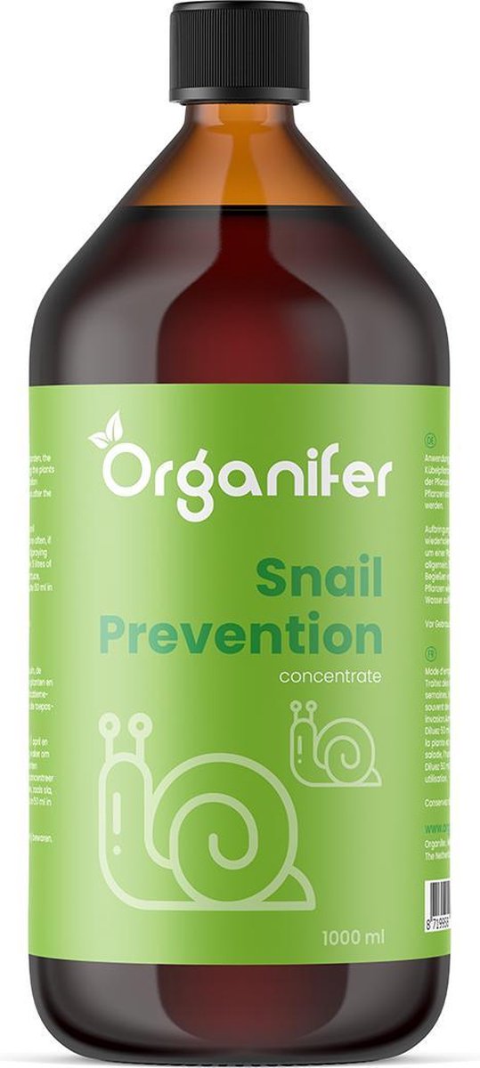 Snail Prevention 1000ml - Concentraat voor 1000m2 - Verjagende werking op Slakken, Rupsen, Wild en Gevogelte - Voorkom Overlast en Schade - Organifer