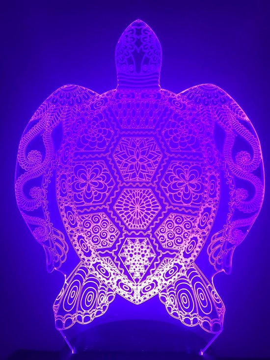 Nachtlamp Mandala schildpad lamp. Nachtlamp schildpad. 3D nachtlamp... | bol.com