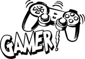 Zwarte gamer muursticker met controller | gamer | noob
