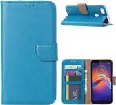 Bookcase Geschikt voor: Motorola Moto E6 Play - Turquoise - portemonnee hoesje