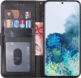 Samsung S20 Plus Hoesje - Samsung Galaxy S20 Plus hoesje bookcase met pasjeshouder zwart wallet portemonnee book case cover