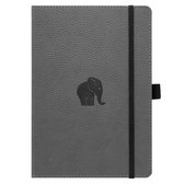 Dingbats* Wildlife A4 Notitieboek - Grey Elephant Lijntjes - Bullet Journal met 100 gsm Inktvrij Papier - Schetsboek met Harde Kaft, Elastische Sluiting en Bladwijzer