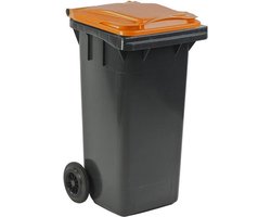 Afvalcontainer 120 liter grijs/oranje - Container 120 liter - Kliko