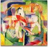 Handgeschilderd olieverfschilderij - olieverf op canvas - Franz Marc 'De Dierentuin'