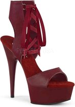Pleaser Sandaal met enkelband -37 Shoes- DELIGHT-600-14 US 7 Bordeaux rood