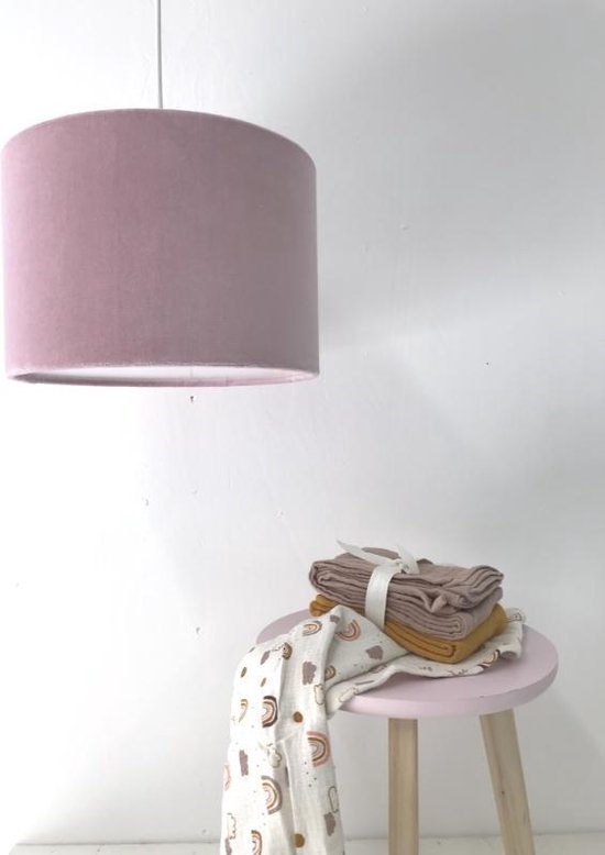 Lamp Babykamer Oud Roze Velour - Hanglamp Baby - Lampen - Roze Kinderlamp -... | bol.com