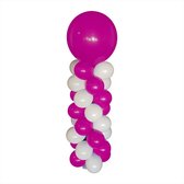 Balloon Tower Kit, compleet pakket met basiskleur wit en accentkleur donkerroze