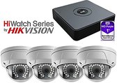 Hikvision Hiwatch 4 Domes plus 1TB NVR Recorder - Zwart