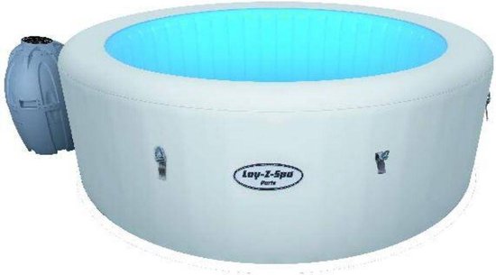 Bestway - Lay-Z-Spa Paris - Jacuzzi - Zwembad - Pomp - 7 LED Kleuren - Relax - Massage - Hoes - 4-Personen - Blauw - 196x66cm - 806L