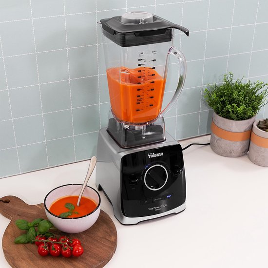 Tristar Power Blender BL-4473 – Blender, smoothiemaker en ijscrusher 2 liter - 2000 Watt - Kan van Hoogwaardig Tritan - Zwart van Tristar — afbeelding 4