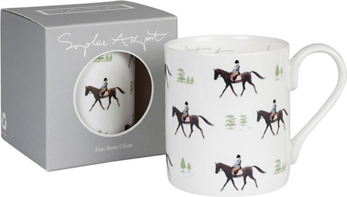 Mok paardrijden - Draf mok of Trot on mug uit de Horses Collection van Sophie Allport